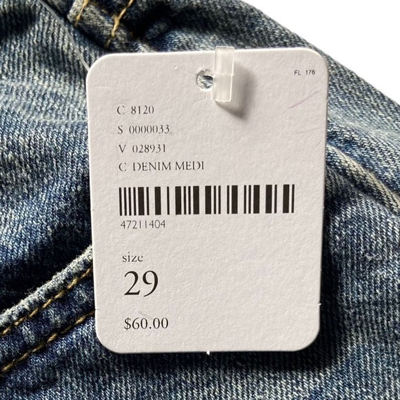 NWT Free People Denim Mini Skirt Cotton Button Fly 29 - Picture 4 of 7